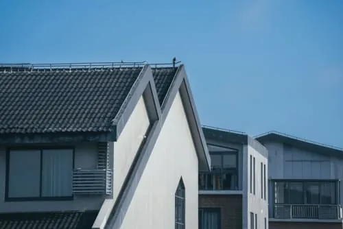 A flat roof on a modern residential building.